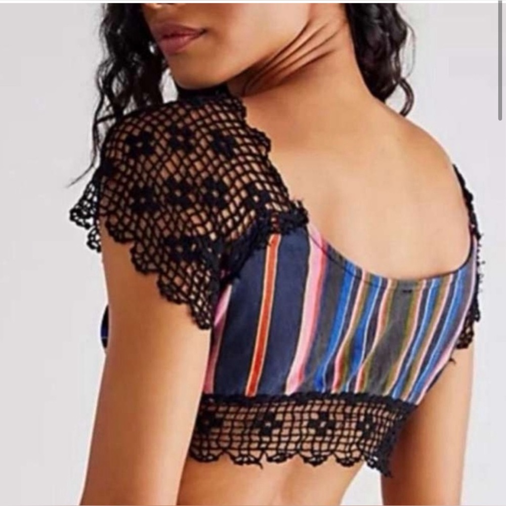 NWOT! Free People Aruba Crochet. Multi colored top - Picture 3 of 5